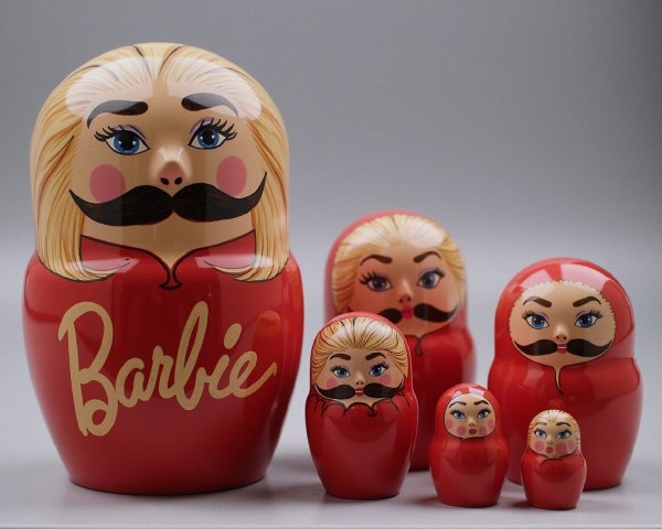Nesting Dolls with Whimsical Barbie Design and Colors