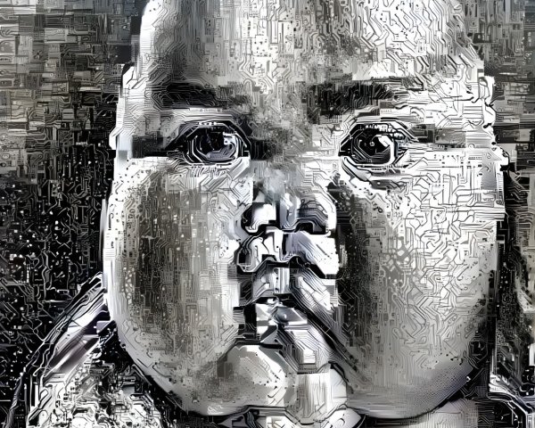 Stylized Metallic Portrait of a Chubby Baby