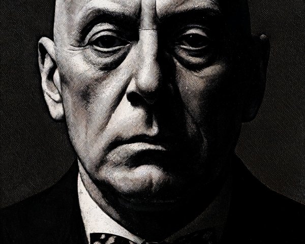 Close-up Portrait of a Bald Man in Formal Suit