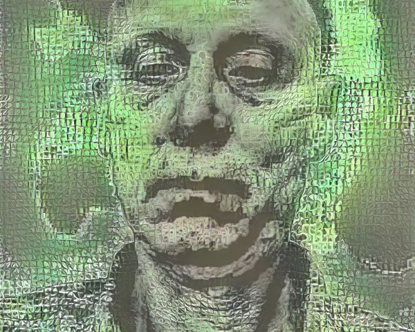 Close-Up of Digitally Distorted Zombie Selfie