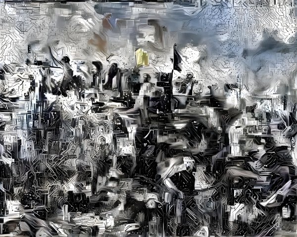 Abstract Composition of Black and White Patterns