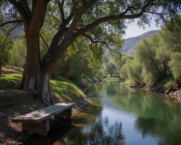 Serene Valley with Rolling Hills and Gentle River