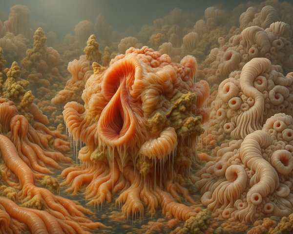 Surreal Organic Landscape with Coral-Like Formations