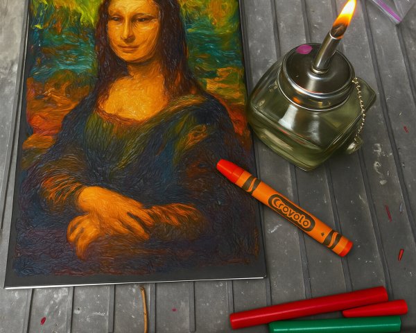 Vibrant Reinterpretation of Classic Art on Sketch Pad