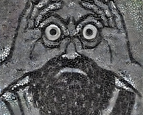 Monochromatic Illustration of a Distressed Man