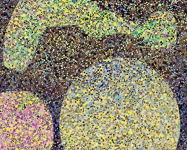 Abstract Composition with Colorful Speckled Dots