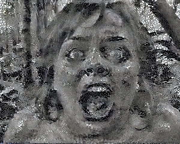 Close-up of a person expressing intense emotion and chaos