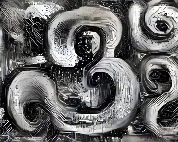 Abstract Composition with Swirling Forms and Patterns