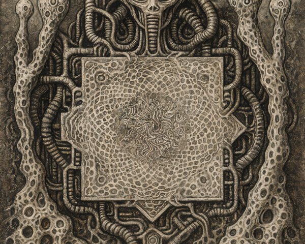 Surreal Artwork with Alien and Mechanical Elements