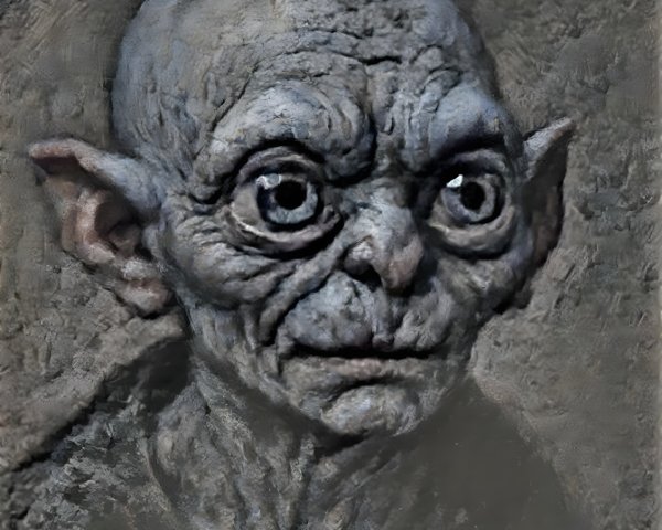 Close-up of a character with gaunt features and large eyes