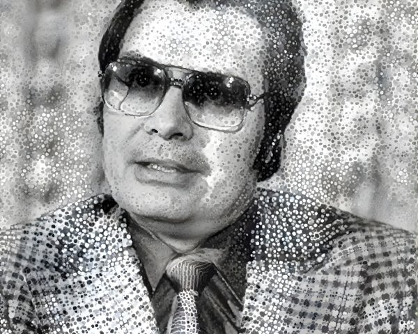 Vintage Man in Patterned Suit with Sunglasses