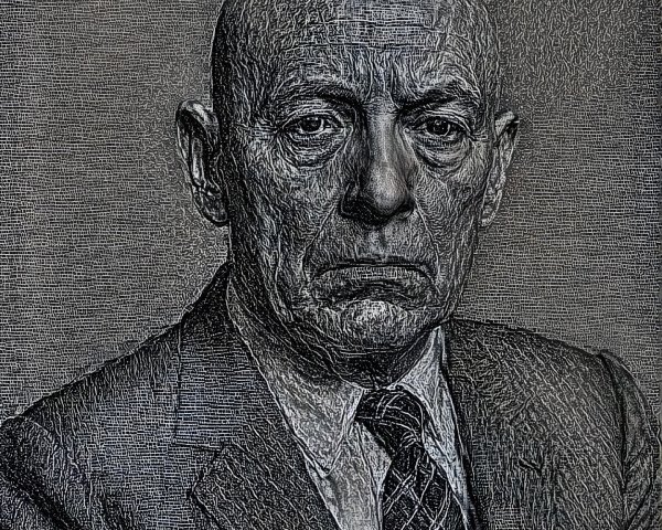 Elderly Man in Formal Suit with Introspective Expression