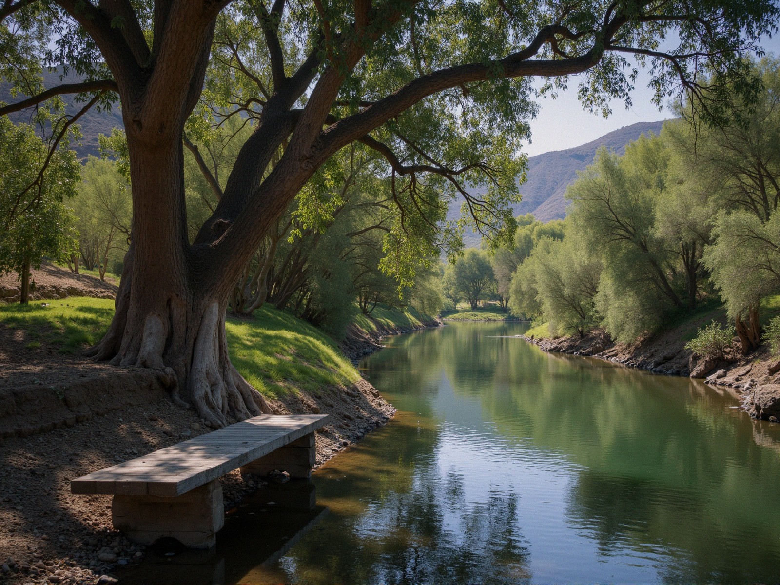Serene Valley with Rolling Hills and Gentle River