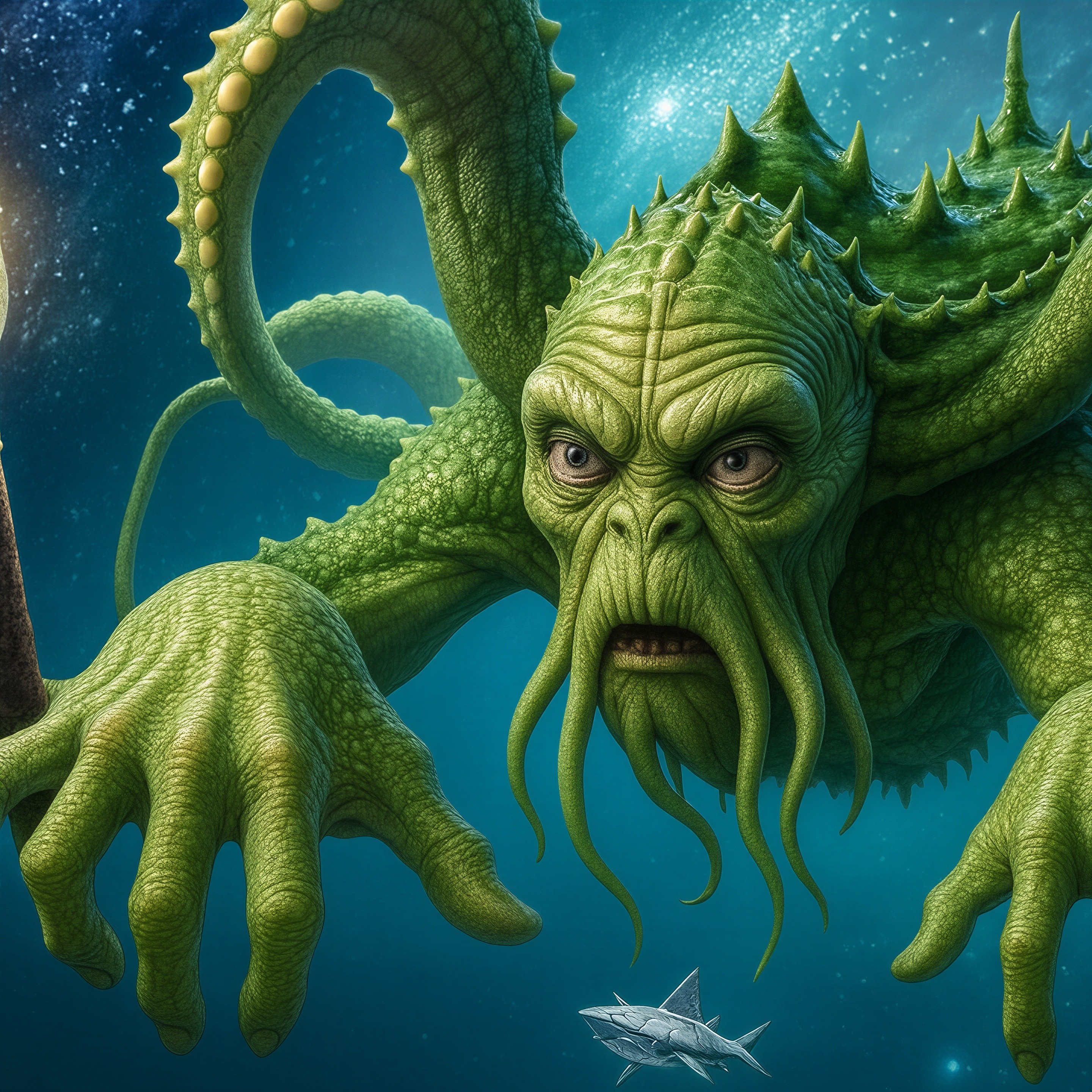 Giant Mythical Creature in Cosmic Fantasy Setting