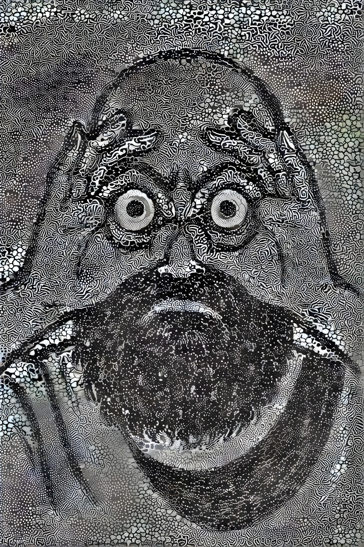 Monochromatic Illustration of a Distressed Man