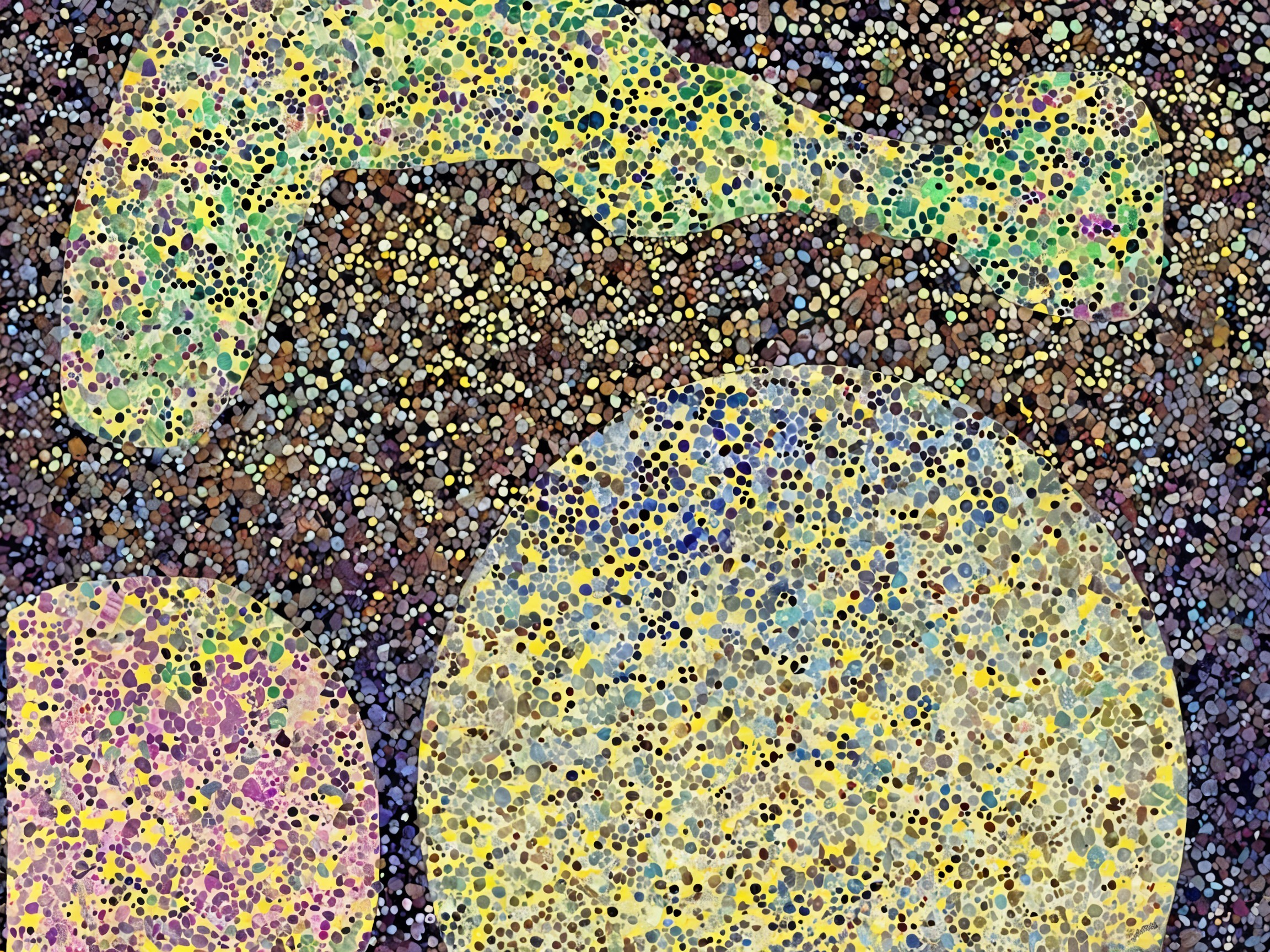 Abstract Composition with Colorful Speckled Dots