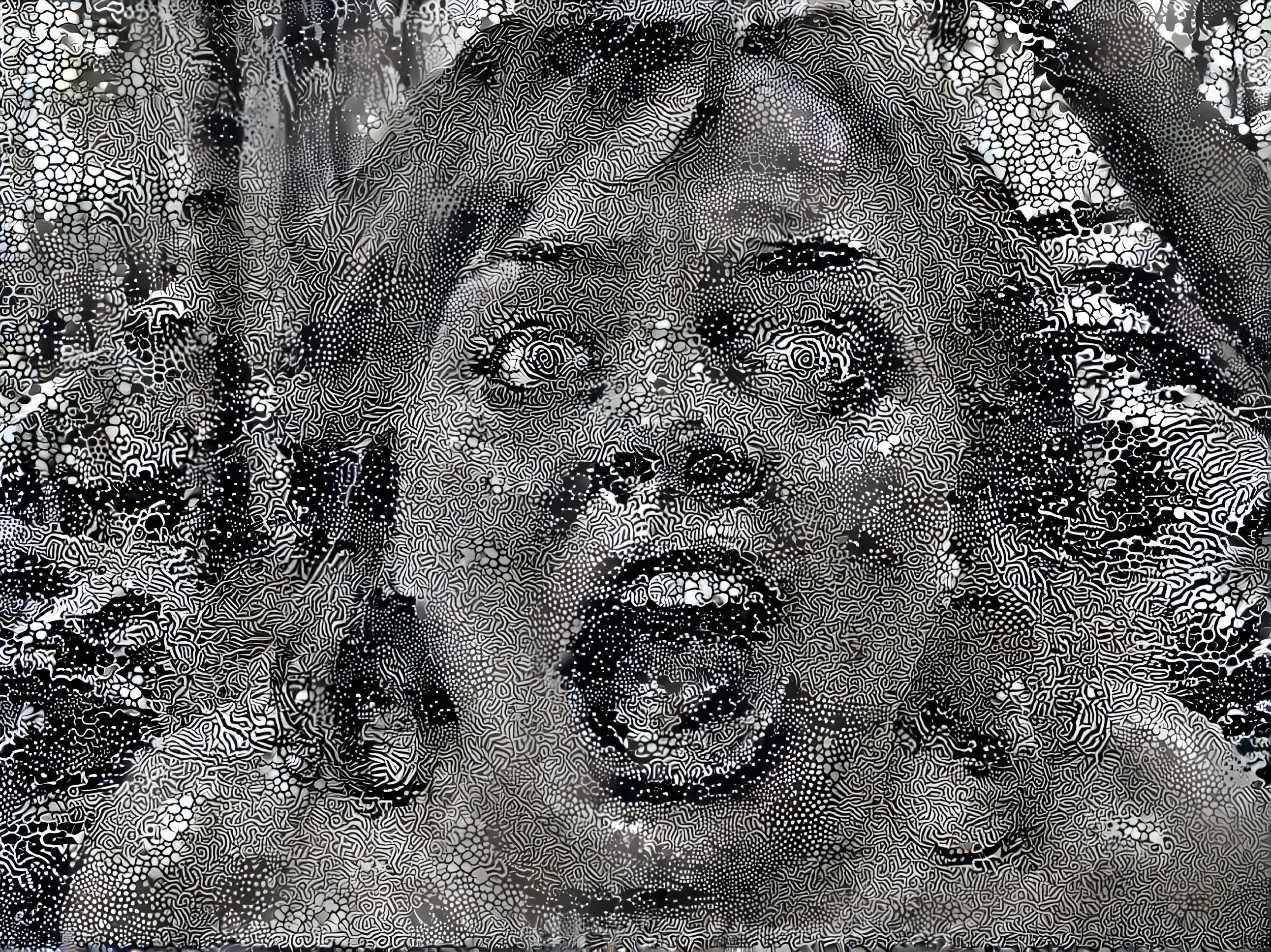Close-up of a person expressing intense emotion and chaos