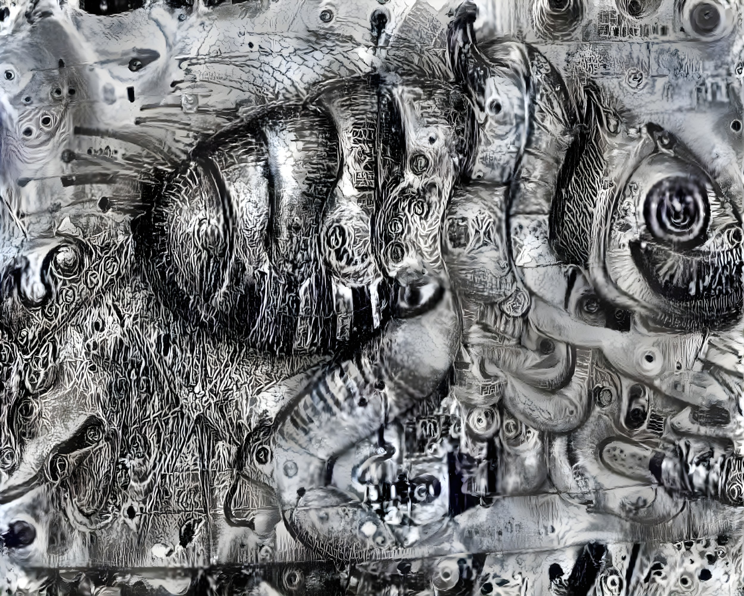 Abstract Black and White Representation of a Bee