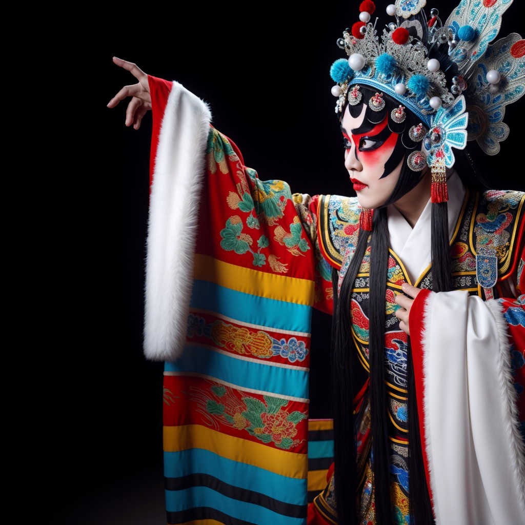 Traditional Chinese Opera Performer in Vibrant Costume