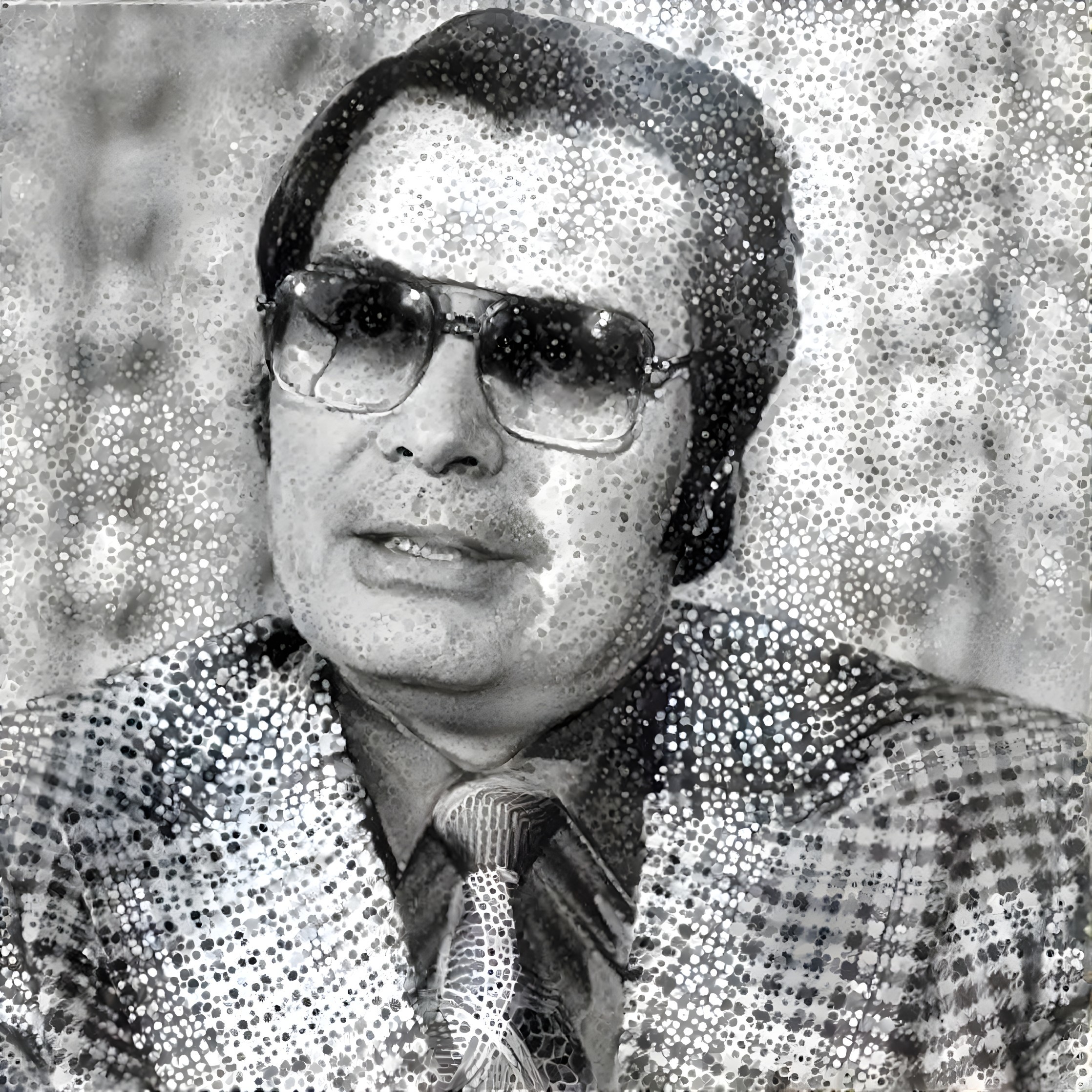 Vintage Man in Patterned Suit with Sunglasses