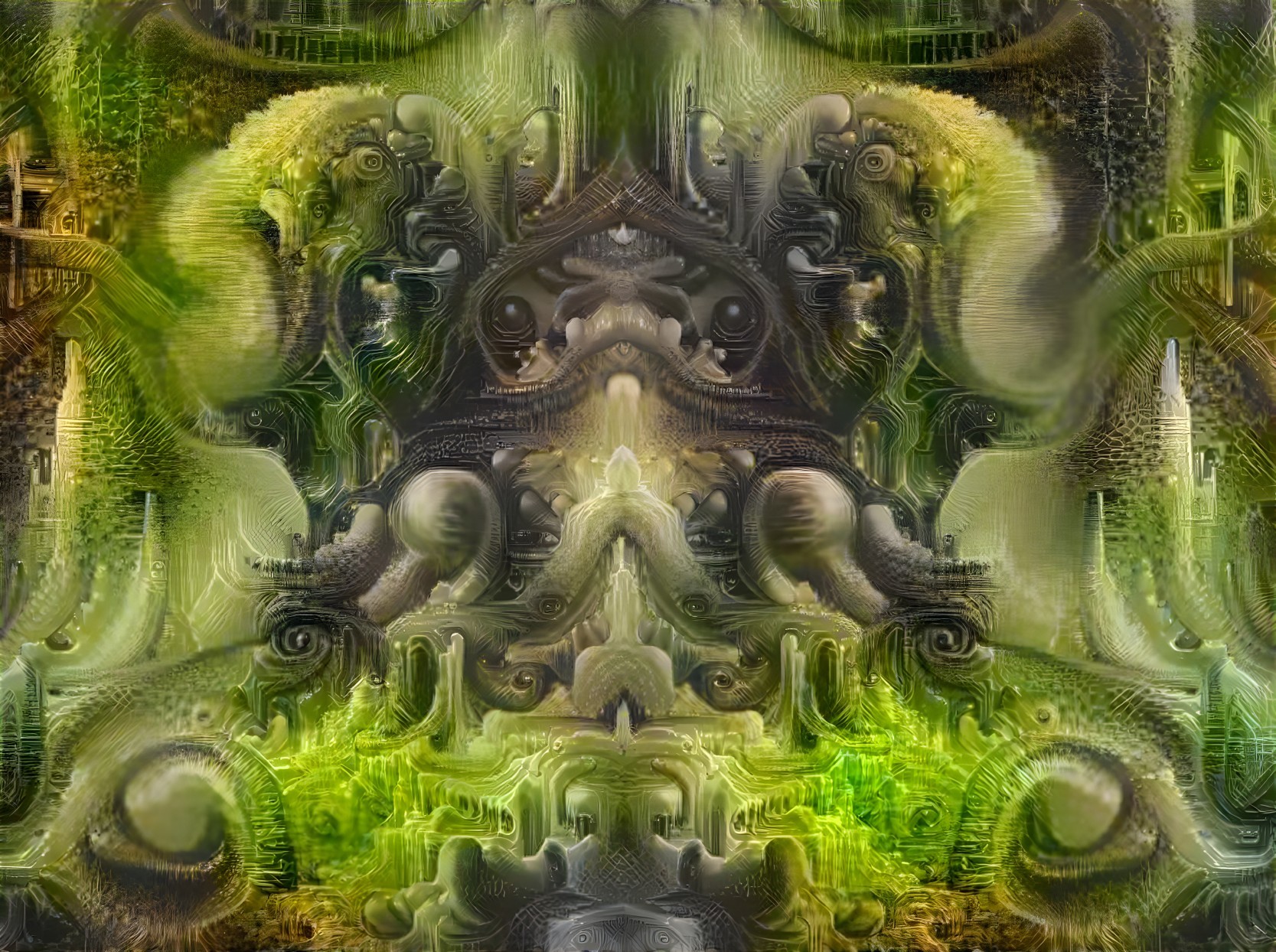 Surreal Composition with Organic Forms and Patterns