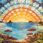 Radiant Sunrise Over a Tranquil Beach Landscape