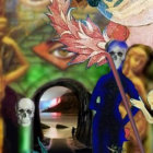 Surreal Collage of Nature and Macabre Elements