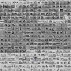 Collage of Black and White Illustrations in Grid Format