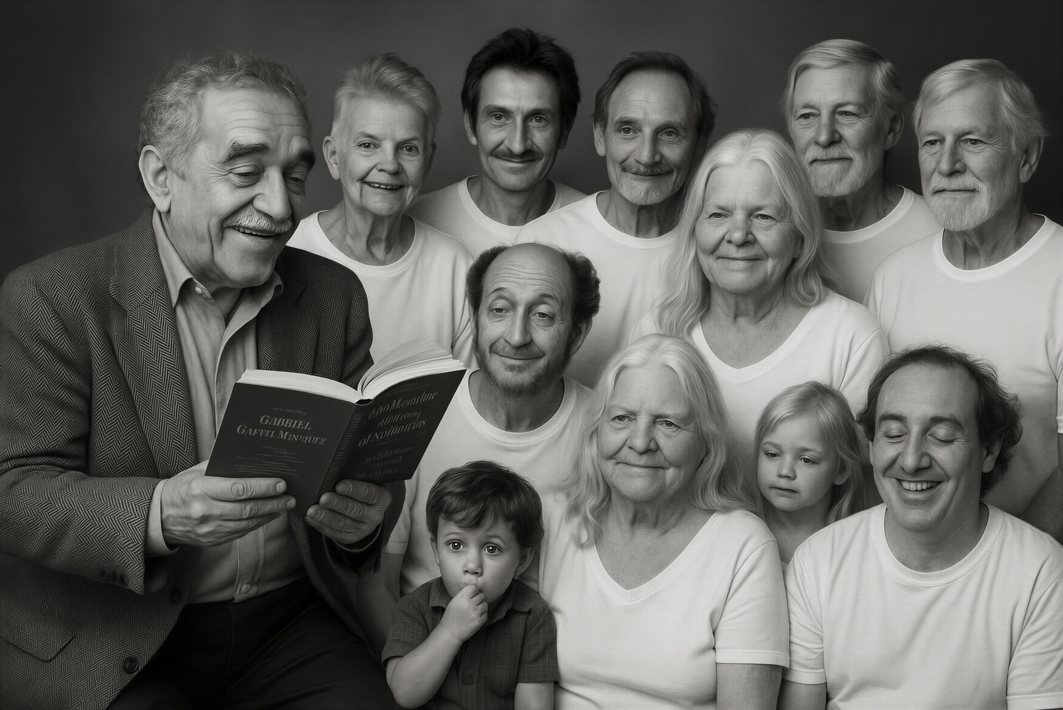 Group Portrait of Diverse Individuals Reading Together