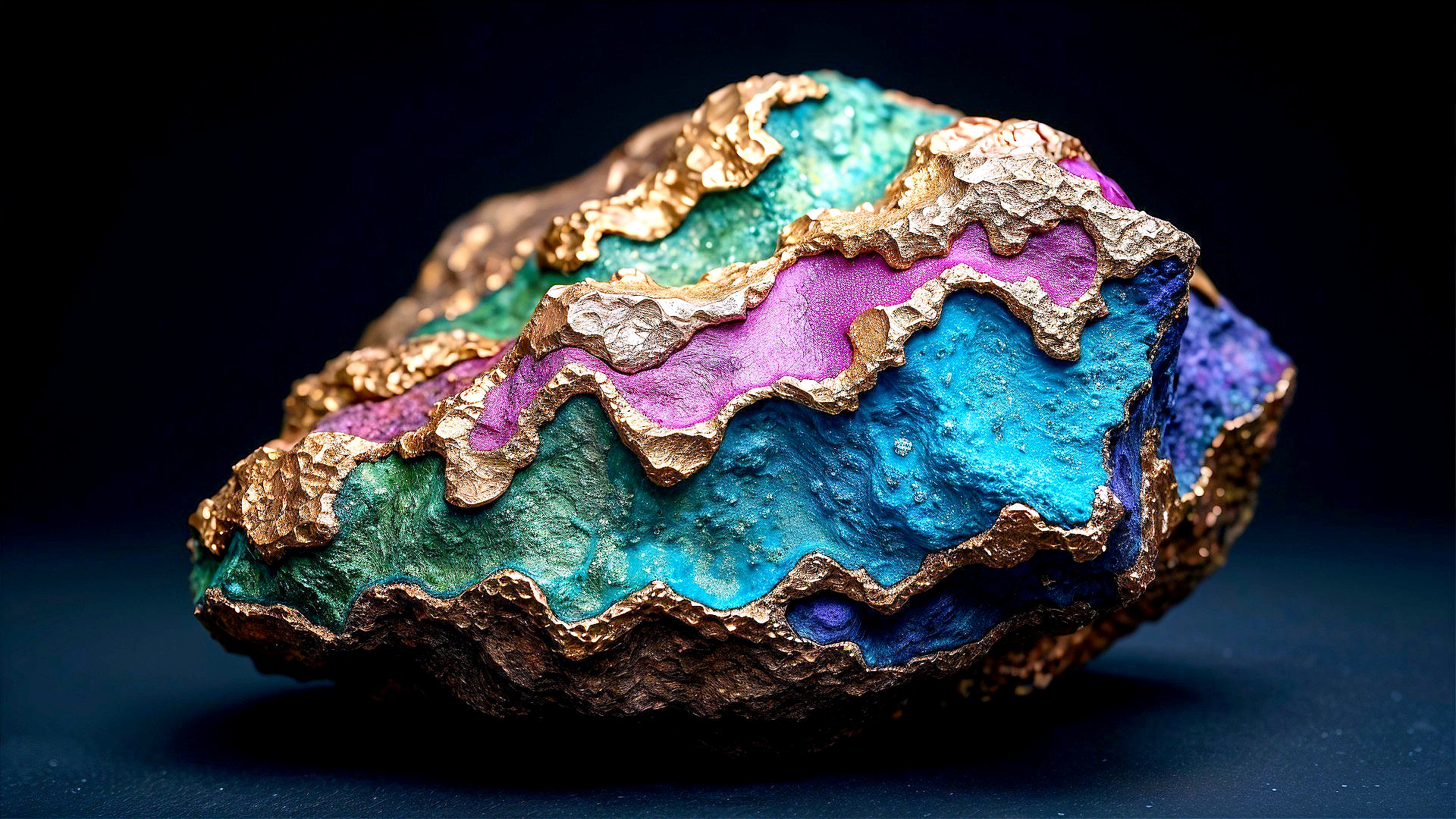 Colorful Mineral Specimen with Vibrant Hues and Textures
