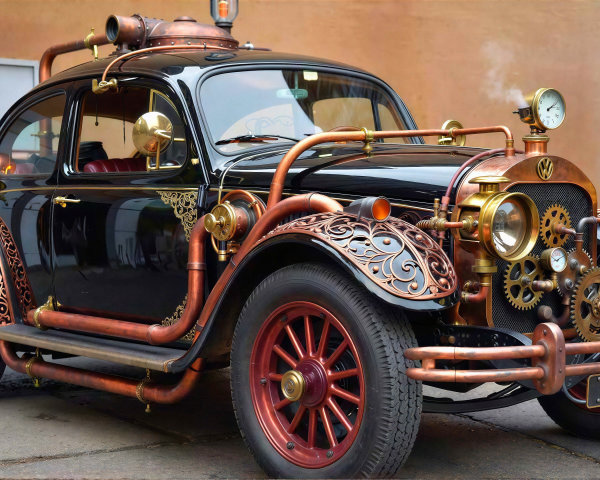 Steampunk Volkswagen Beetle with Copper Details