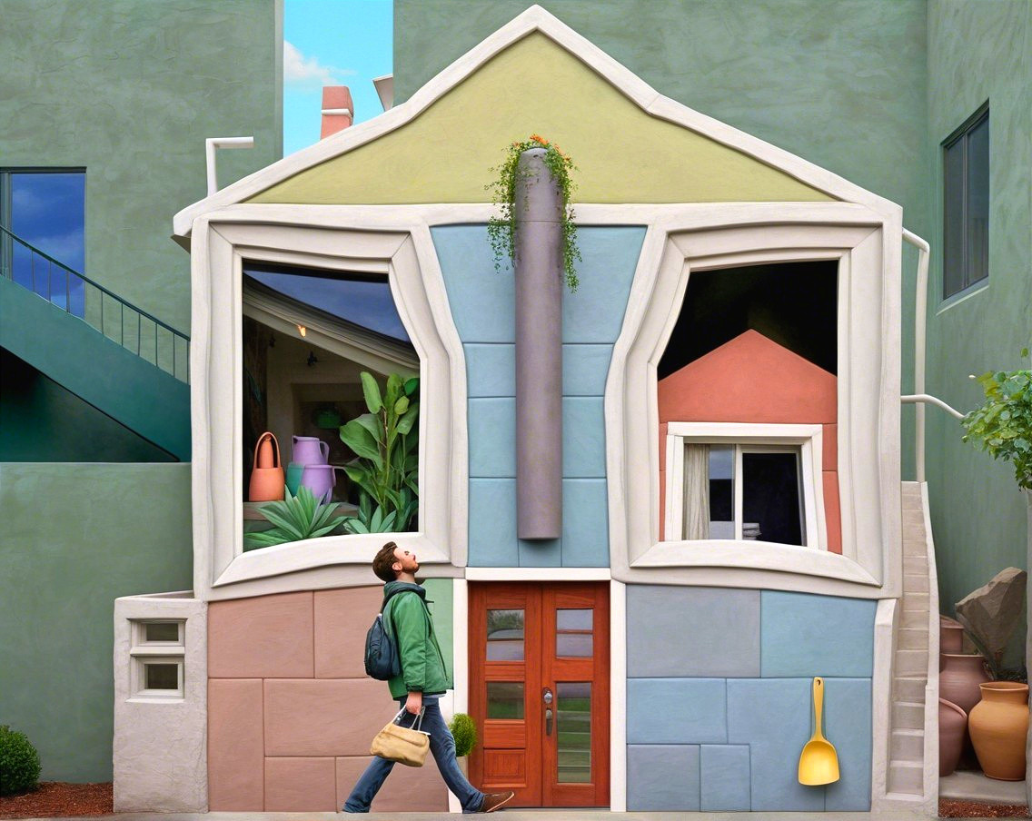 Whimsical Artistic Façade of a House with Colorful Design
