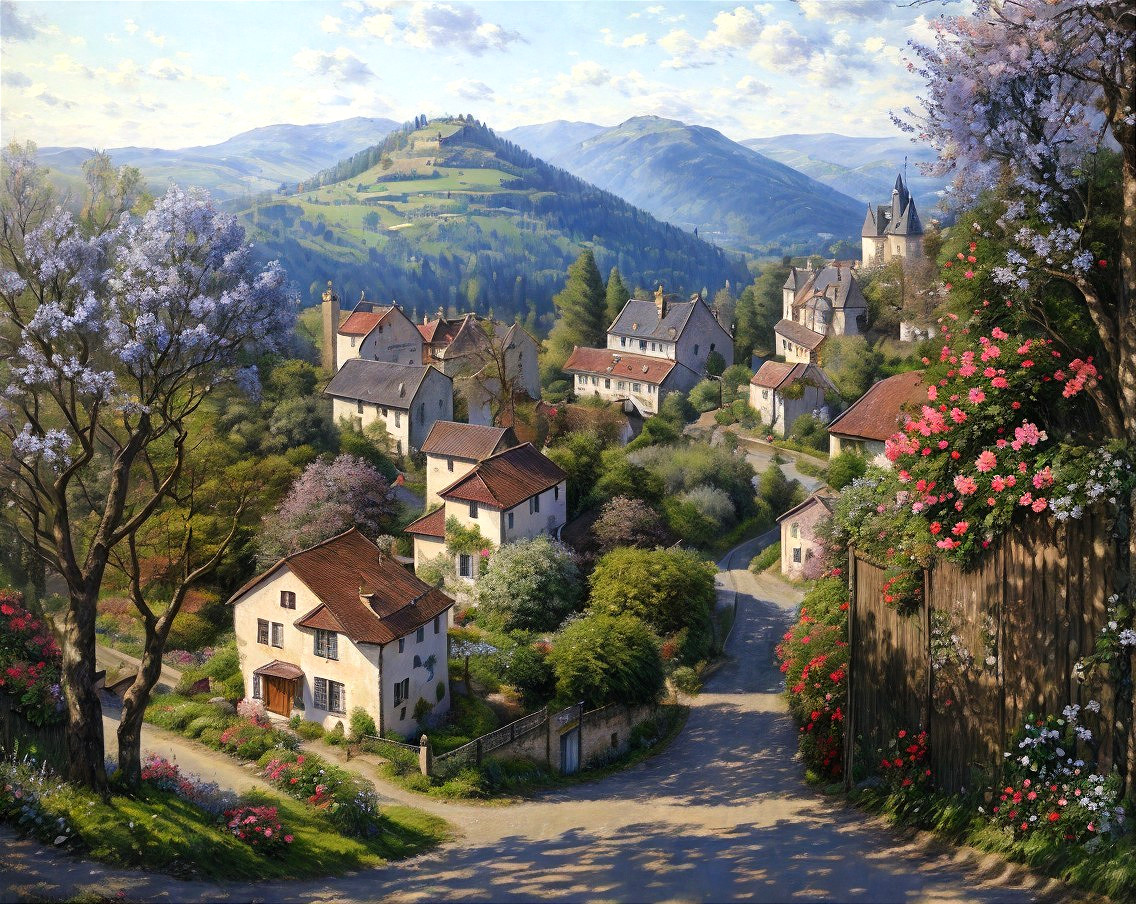 Picturesque Village in a Lush Valley Setting