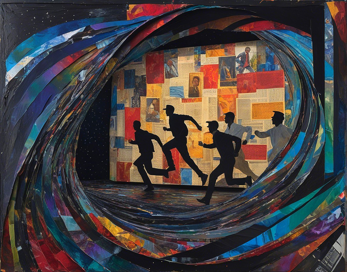 Dynamic Silhouettes in Abstract Colorful Archway