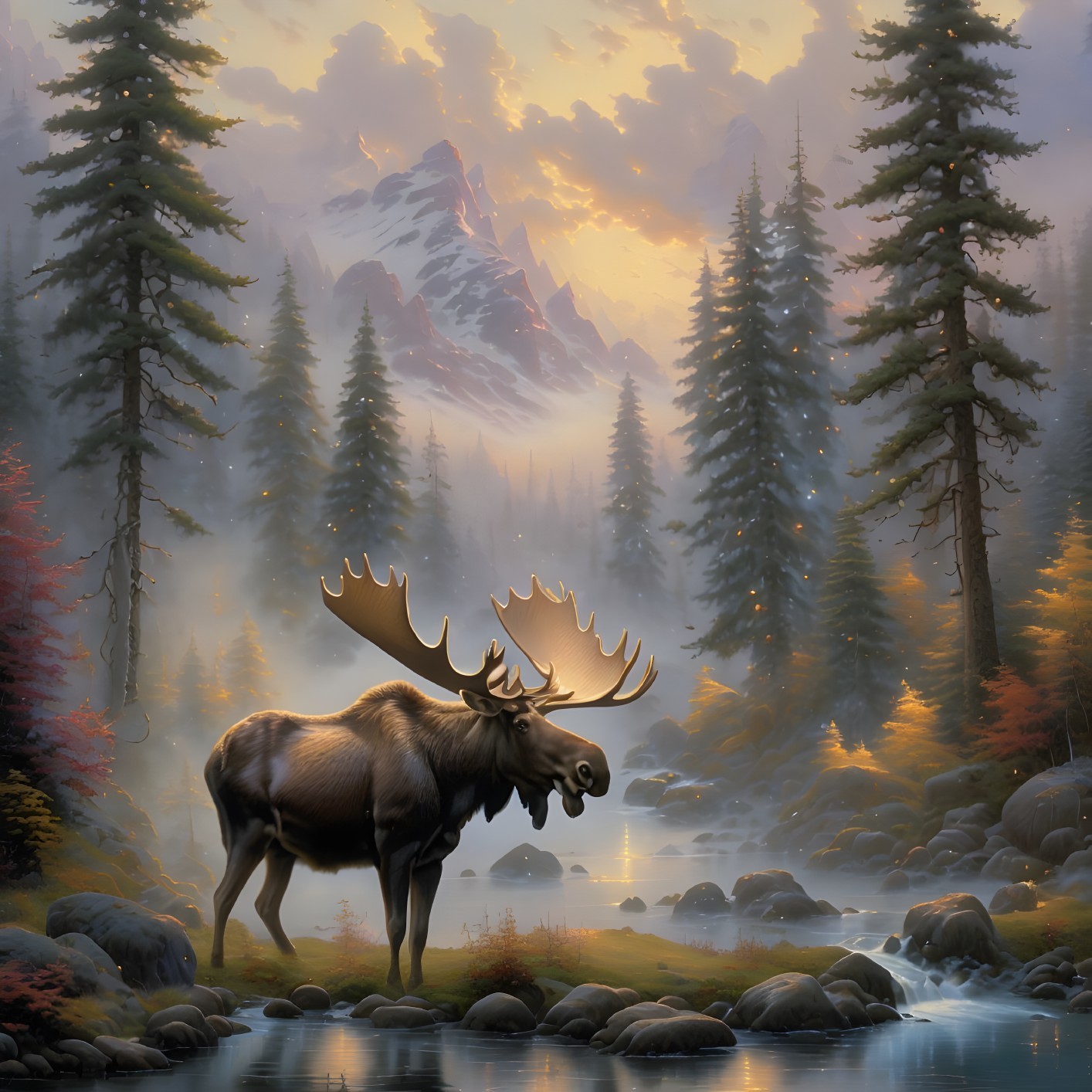 Majestic Moose in Autumn Twilight