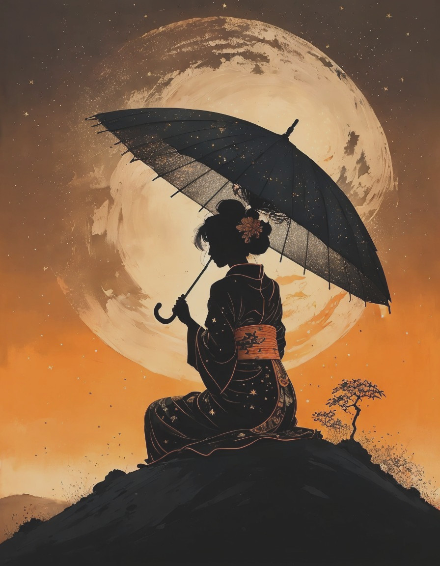 Moonlit Umbrella Serenity