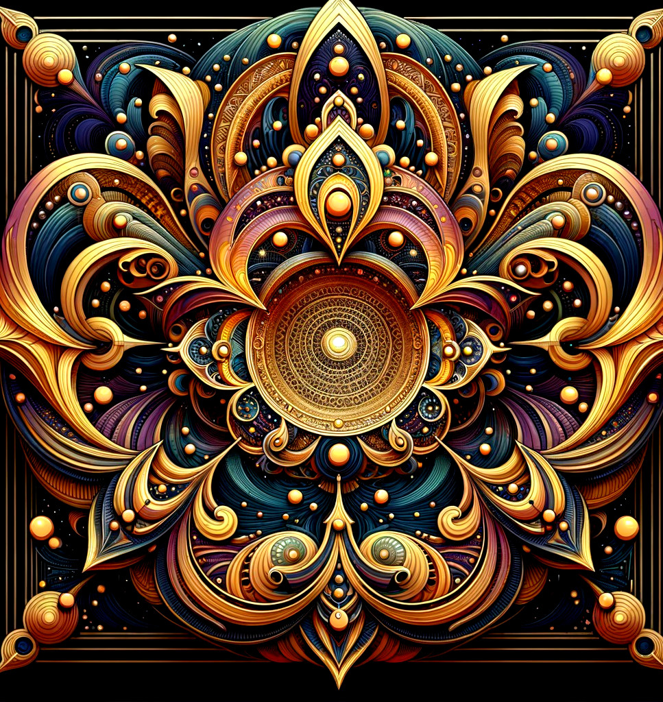 Vibrant Artwork with Intricate Swirling Patterns