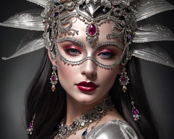 Digital Painting of a Woman in Opulent Jewelry