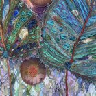 Digital Painting of Woman on Shimmering Fabric