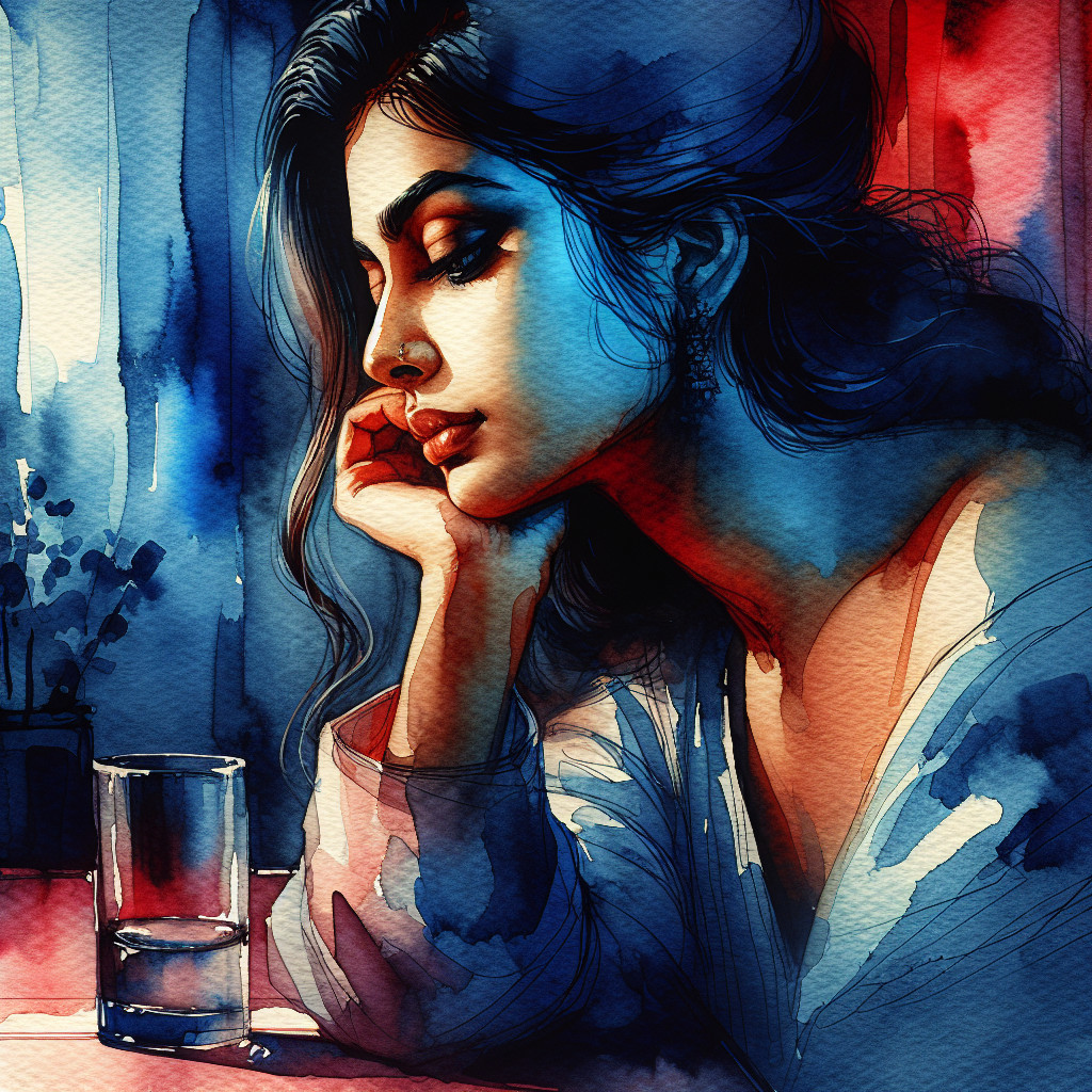 Contemplative Young Woman in Warm Color Palette