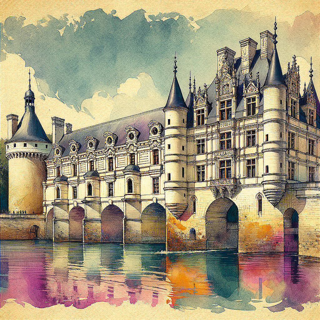 Picturesque Castle by Water with Elegant Towers