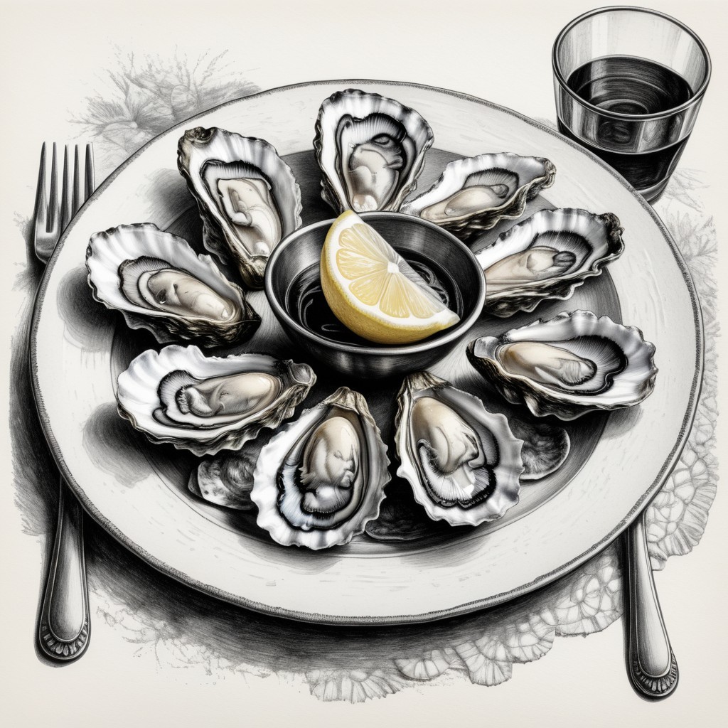 Elegant Oysters on Ice with Lemon and Dipping Sauce