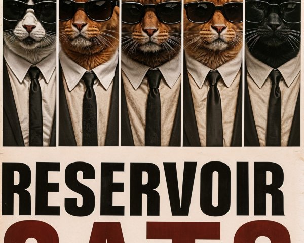Playful Cat Parody of Classic Film in Panels