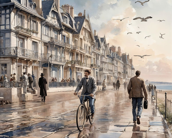 Picturesque Seaside Promenade with Historical Architecture