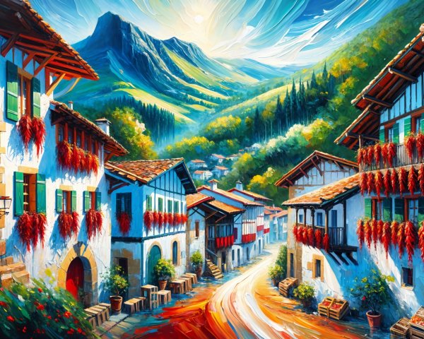 Picturesque Village in a Lush Mountain Valley