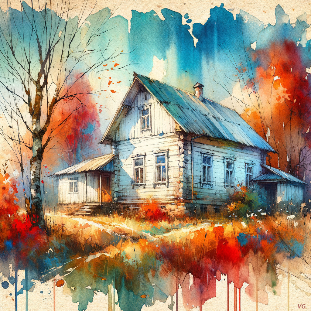 Wooden House Surrounded by Autumn Foliage and Trees