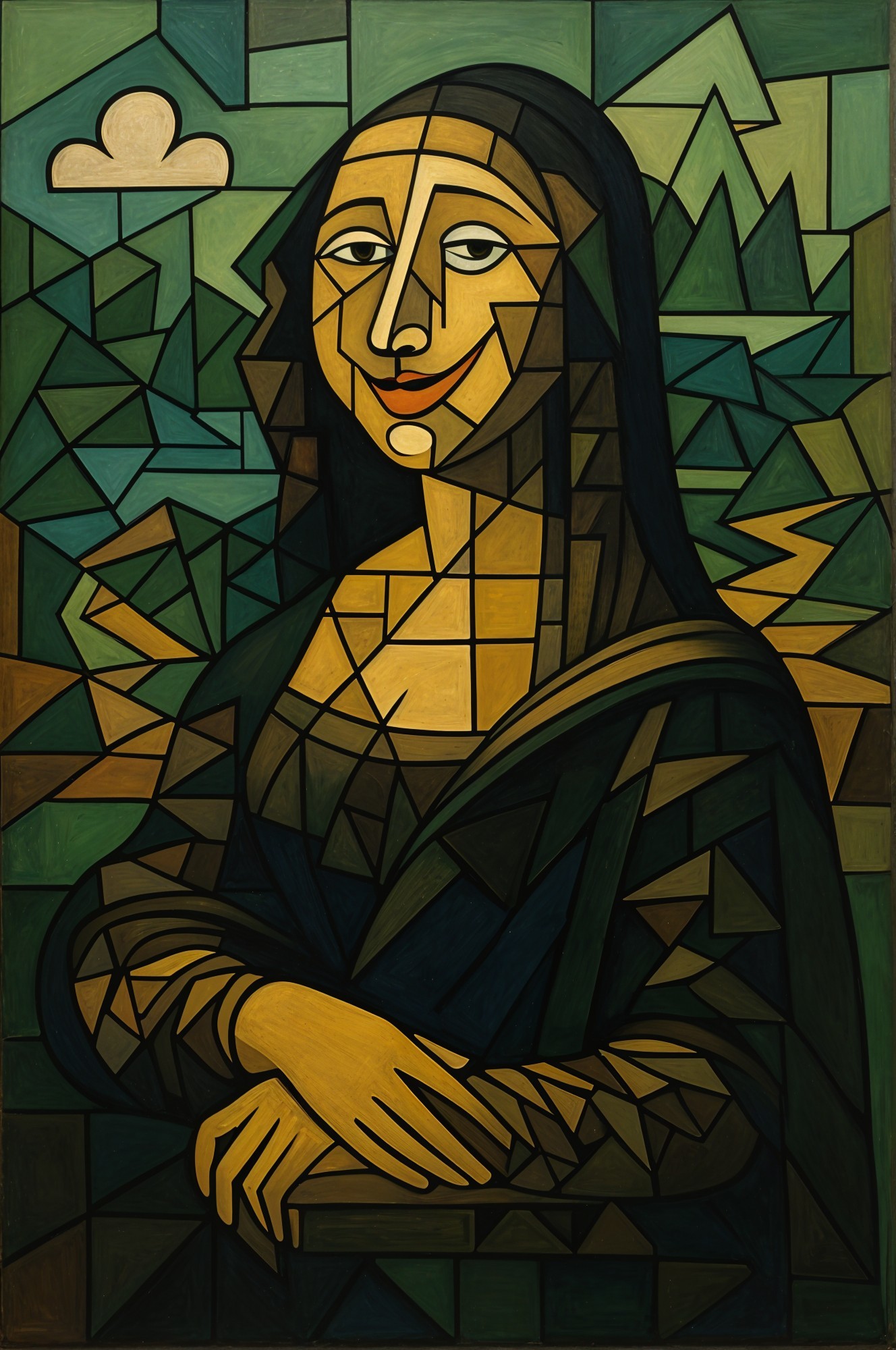 Modern Geometric Reinterpretation of Iconic Portrait