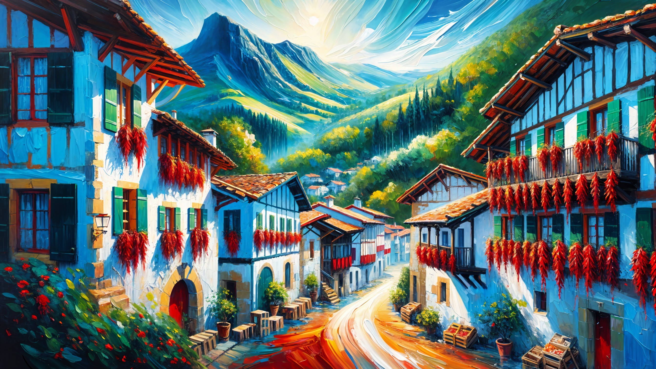 Picturesque Village in a Lush Mountain Valley