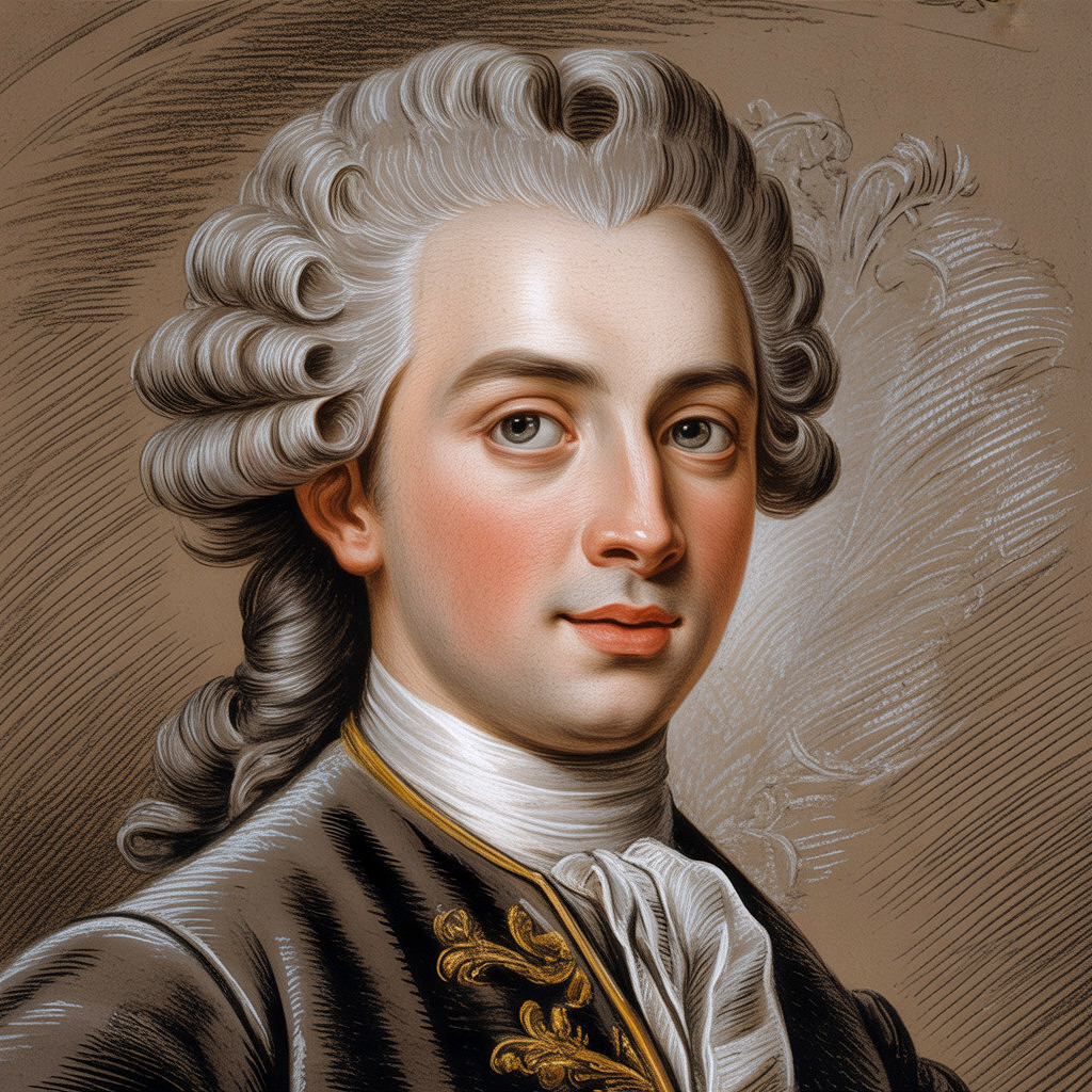 18th Century Young Man in Elegant Attire and Expression