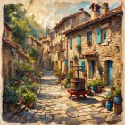 Charming Stone-Paved Street in Picturesque Village